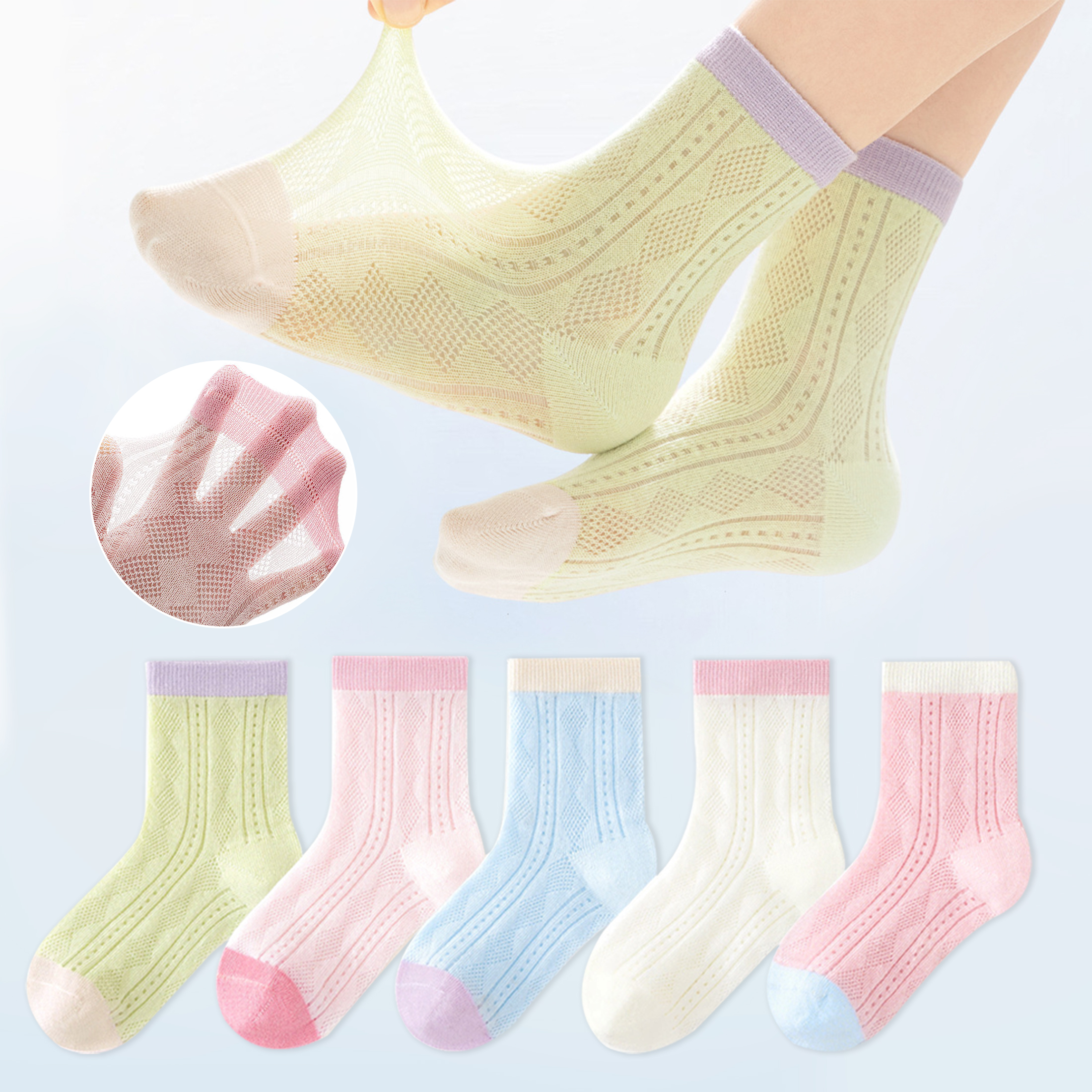 Japanese Lifestyle Youtube - 5 Pairs of Children's Socks, Cartoon
