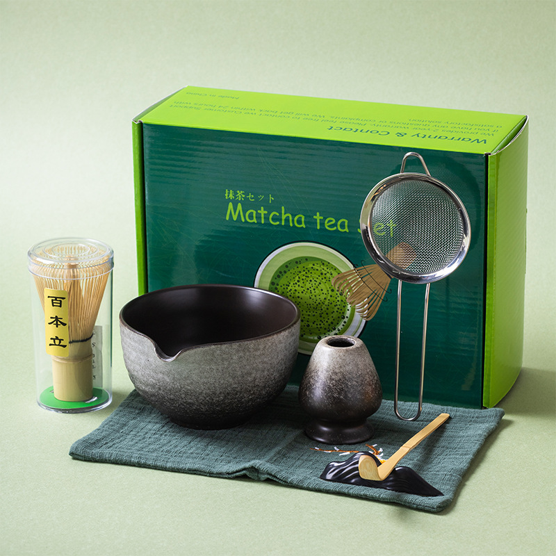 Matcha Bowl Chawan - 7pcs Japanese Matcha Making Set Bamboo