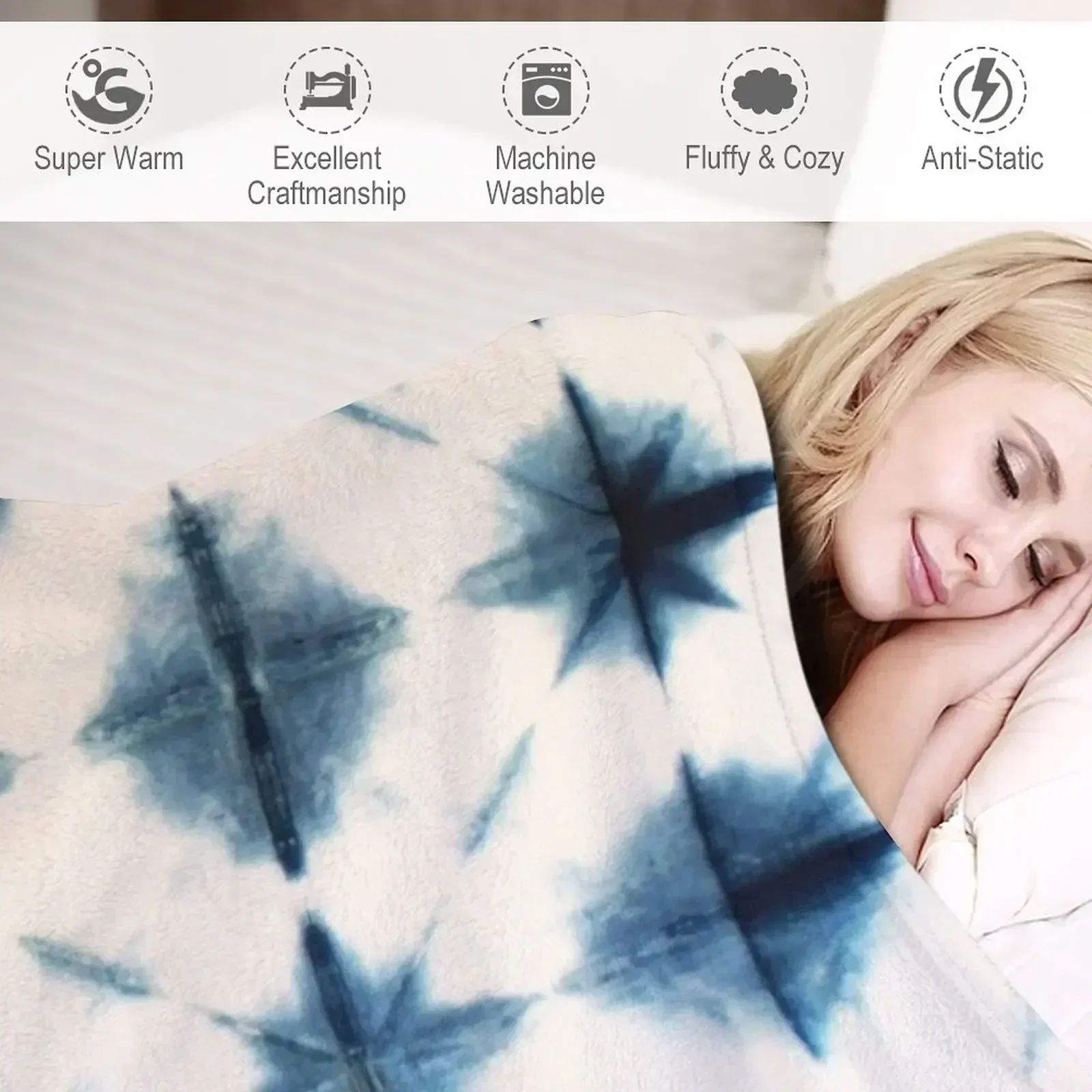Shibori Tie Dye, Indigo Throw  - Shibori Tie Dye บทวิจารณ์และราคา