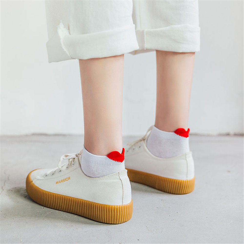 Cute Girls' 3D Heart Heel Sock - Japanese Lifestyle Youtube บทวิจารณ์และราคา