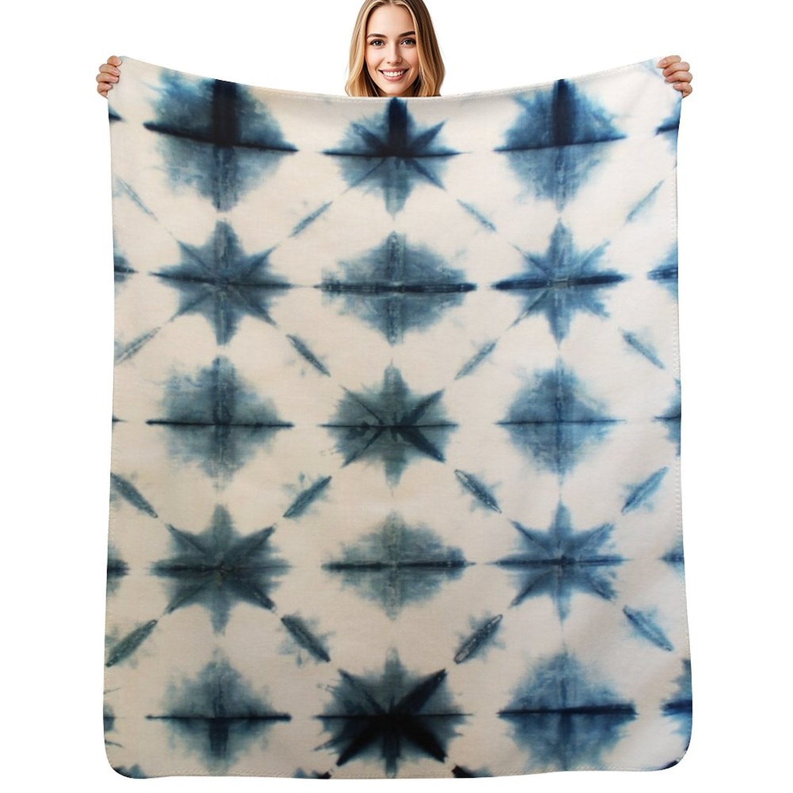 Shibori Tie Dye, Indigo Throw  - Shibori Tie Dye บทวิจารณ์และราคา