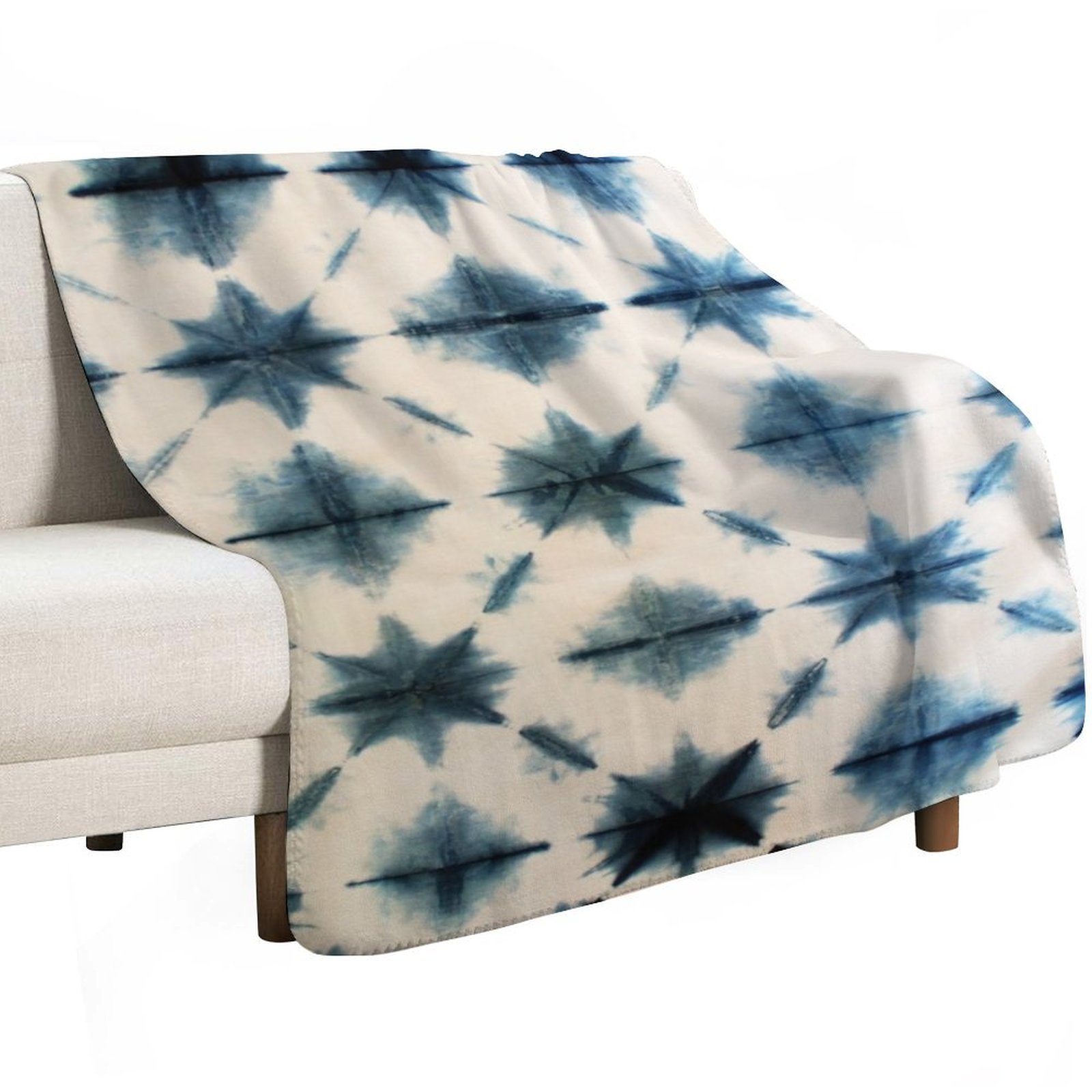 Shibori Tie Dye, Indigo Throw  - Shibori Tie Dye บทวิจารณ์และราคา