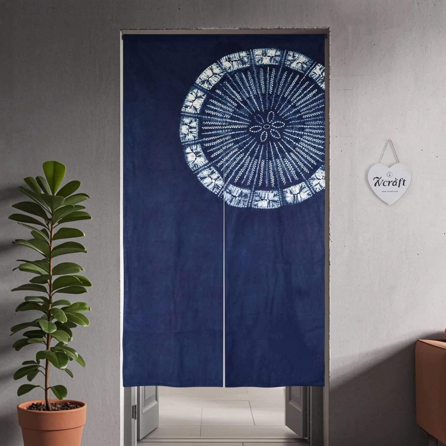 Hand Dyed Japanese  Curtain/Sh - Shibori Tie Dye บทวิจารณ์และราคา