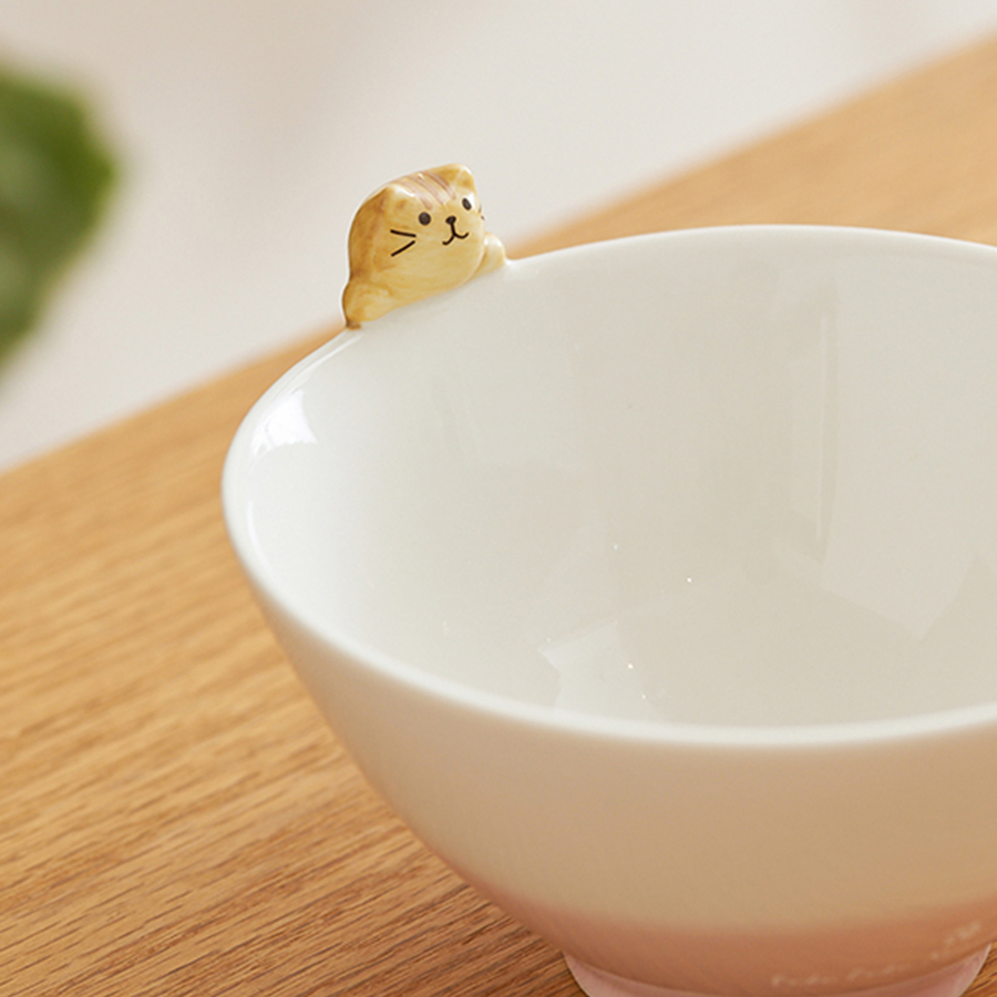 Relief Cat Decor Round Bowl 4. - Matcha Bowl Chawan บทวิจารณ์และราคา