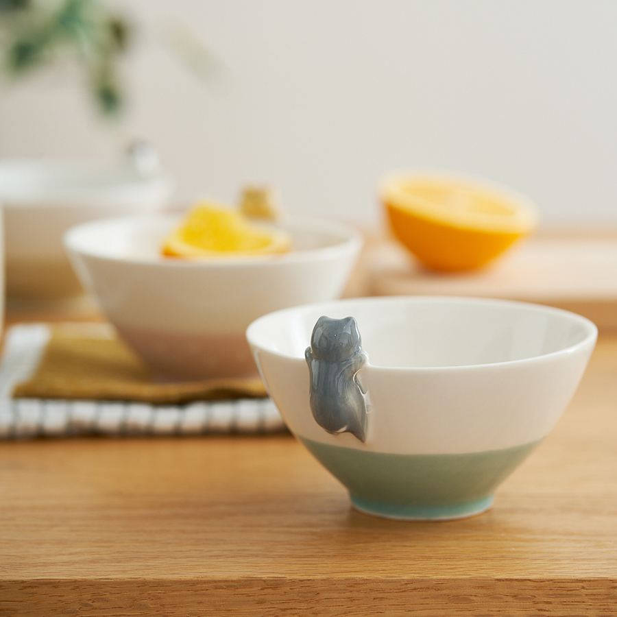 Relief Cat Decor Round Bowl 4. - Matcha Bowl Chawan บทวิจารณ์และราคา