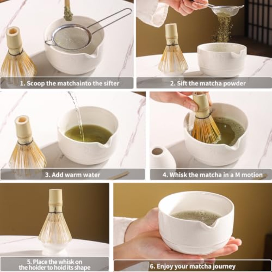 Matcha Tea Set, 5-Piece Cerami - Matcha Bowl Chawan บทวิจารณ์และราคา