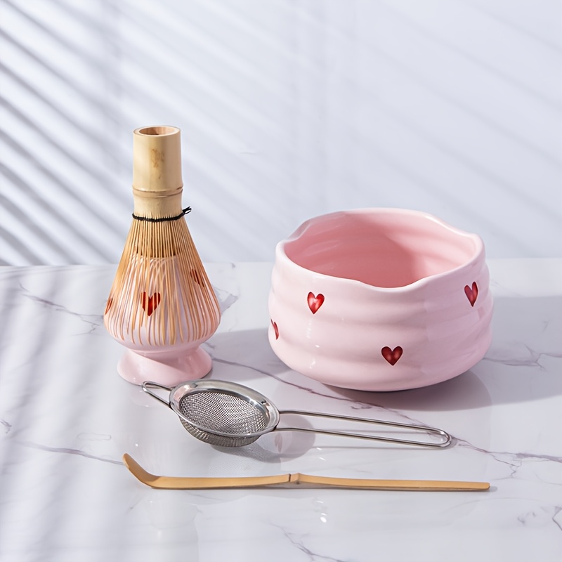 5pcs Pink Heart Decal Ceramic  - Matcha Bowl Chawan บทวิจารณ์และราคา