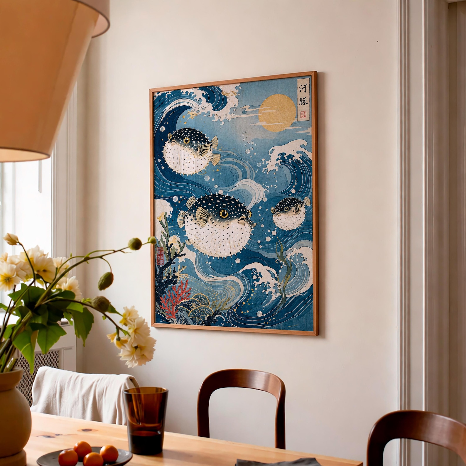 Japanese Ukiyo-e Pufferfish Po - Japanese Lifestyle Youtube บทวิจารณ์และราคา