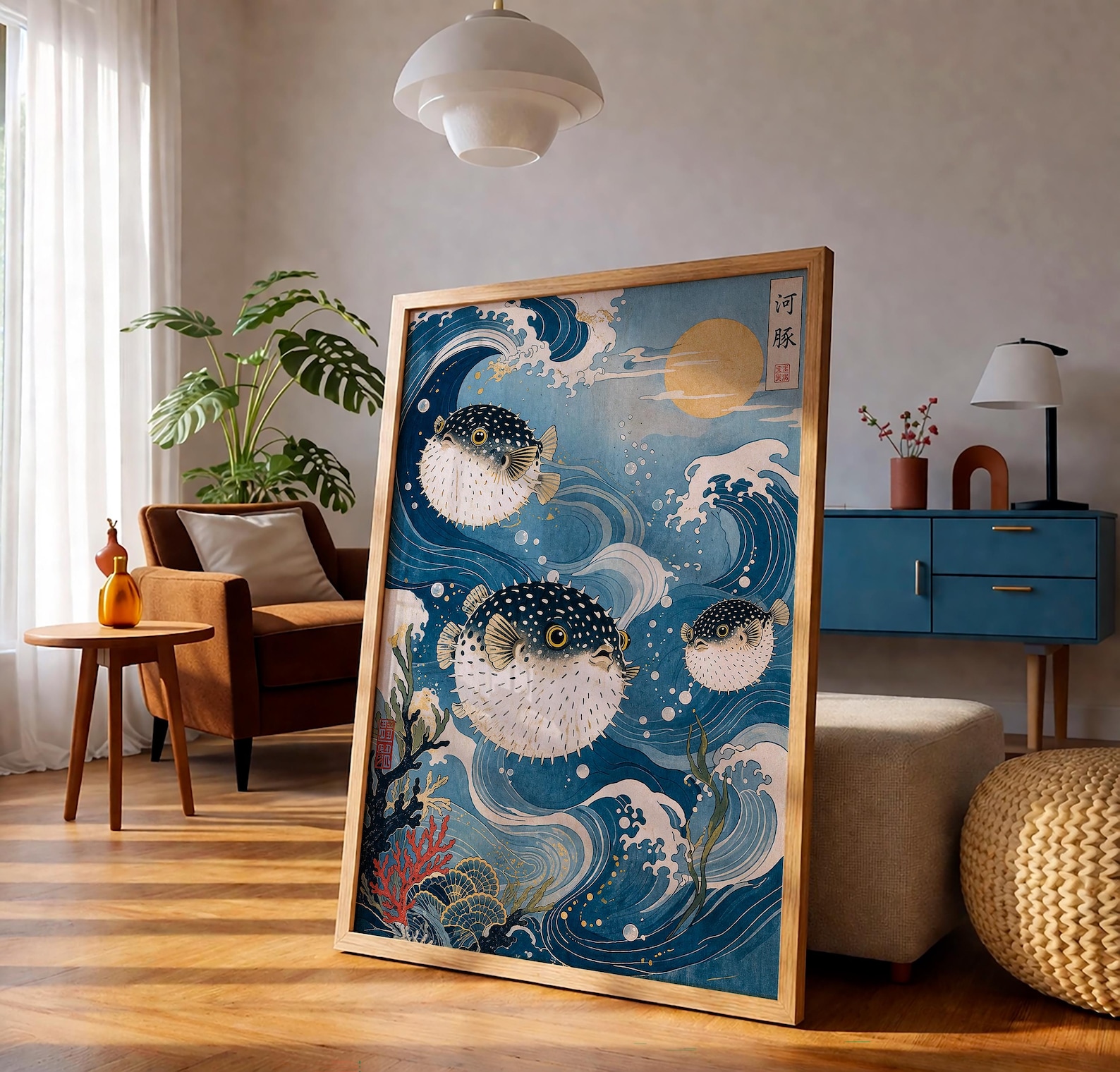 Japanese Ukiyo-e Pufferfish Po - Japanese Lifestyle Youtube บทวิจารณ์และราคา