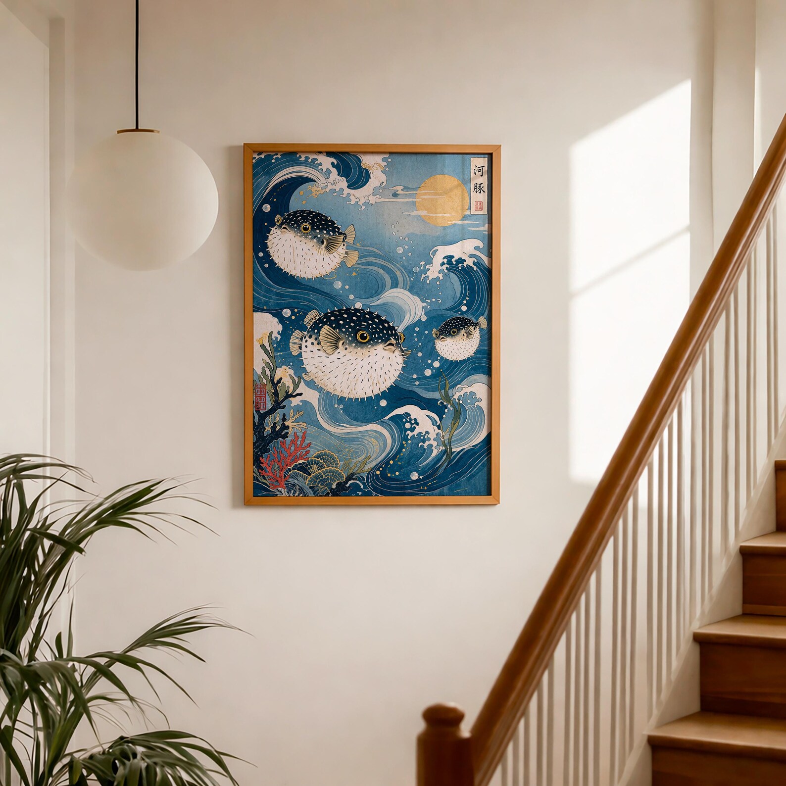 Japanese Ukiyo-e Pufferfish Po - Japanese Lifestyle Youtube บทวิจารณ์และราคา