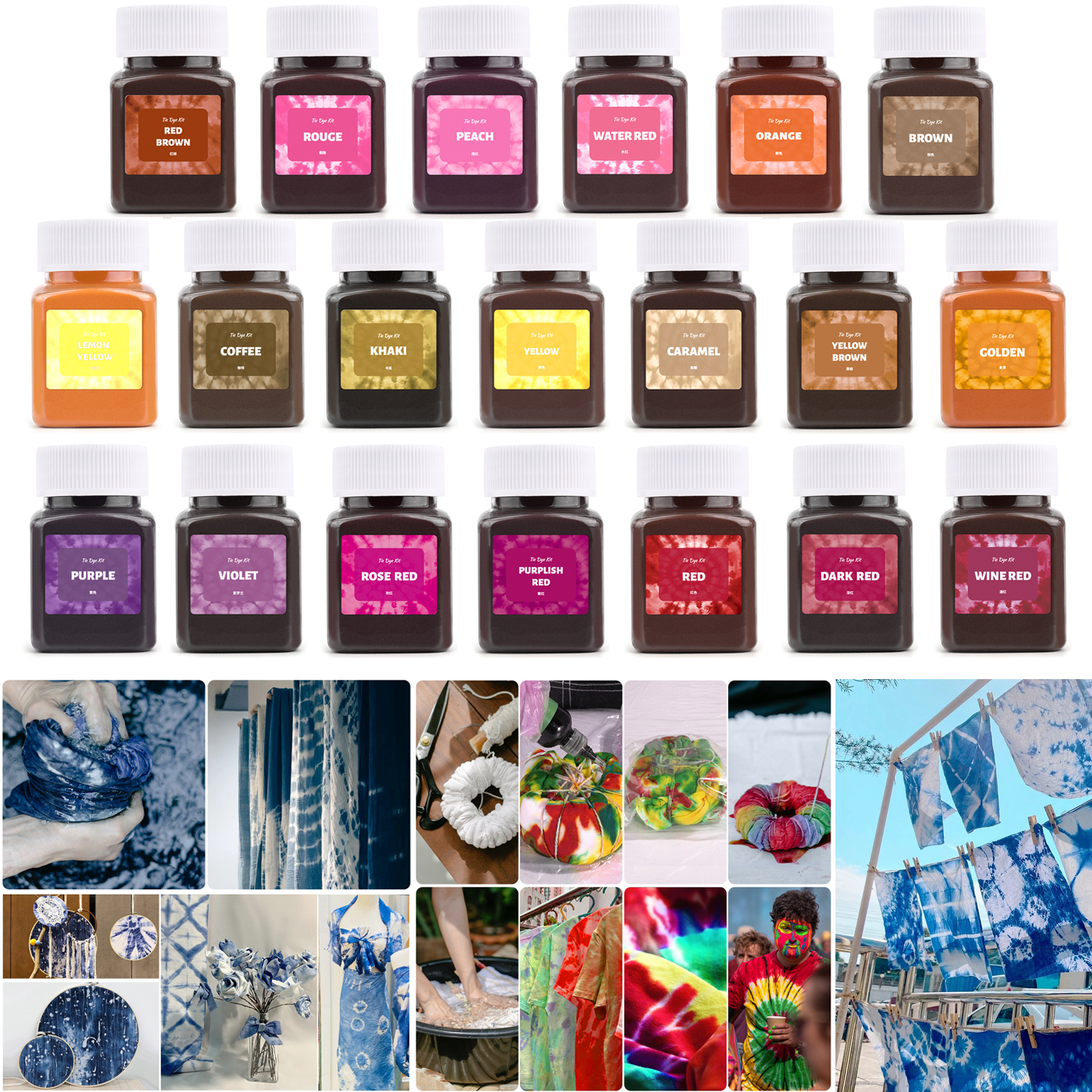50ml/Bottle Fabric Tie Dye Pow - Indigo Dye Kit บทวิจารณ์และราคา