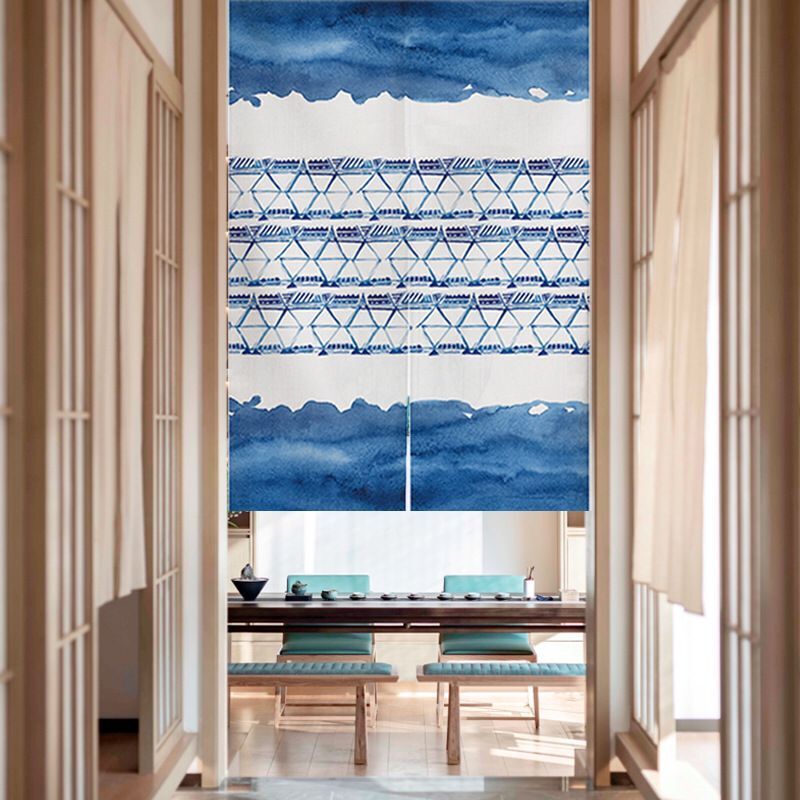 Indigo Japanese Door Curtain S - Shibori Tie Dye บทวิจารณ์และราคา